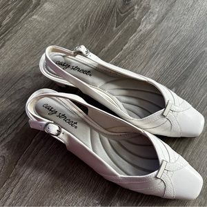 Easy Street White Sling Back Heels